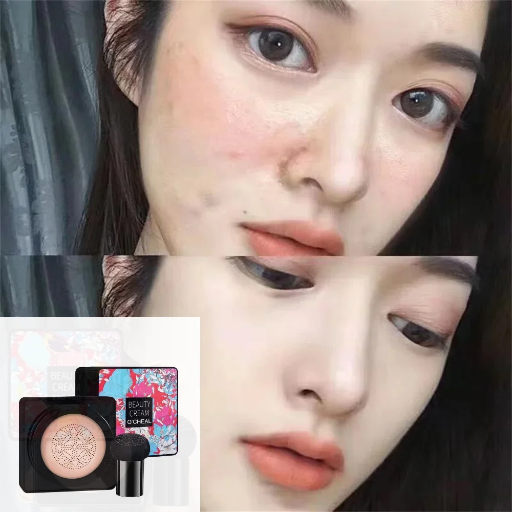 Krim BB, kosmetik riasan dasar krim CC, Concealer Foundation Pencerah Pelembab dengan Puff bubuk bantalan udara kepala jamur