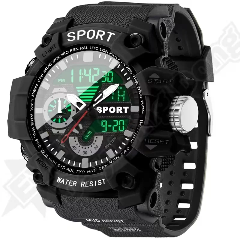 Multi functional sports watch, couple's high-value luminous dual display electronic watch, the first choice for holiday gifts