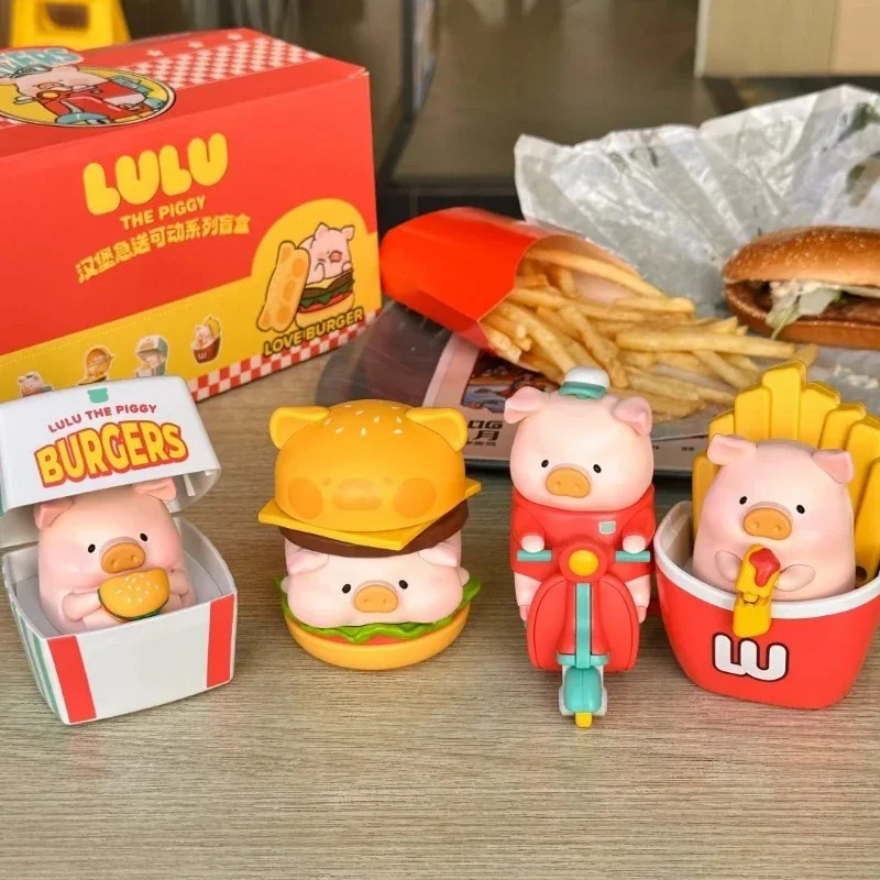 

New LuLu The Piggy Burger Series Blind Box Cute Pig Anime Figure Mystery Surprise Bag Collect Kawaii Doll Desktop Decor Toy Gift