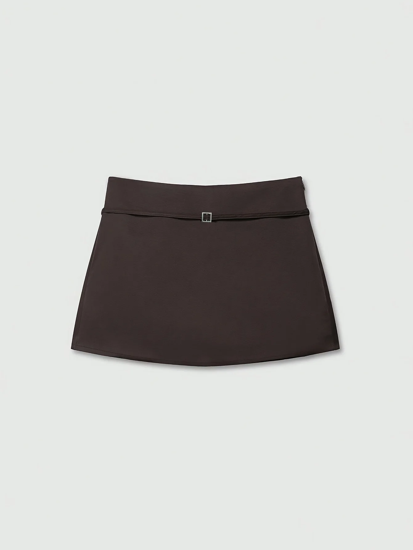 

Модная коричневая мини-юбка с низкой талией для женщин, однотонная, простая, универсальная, А-силуэт, для уличной моды