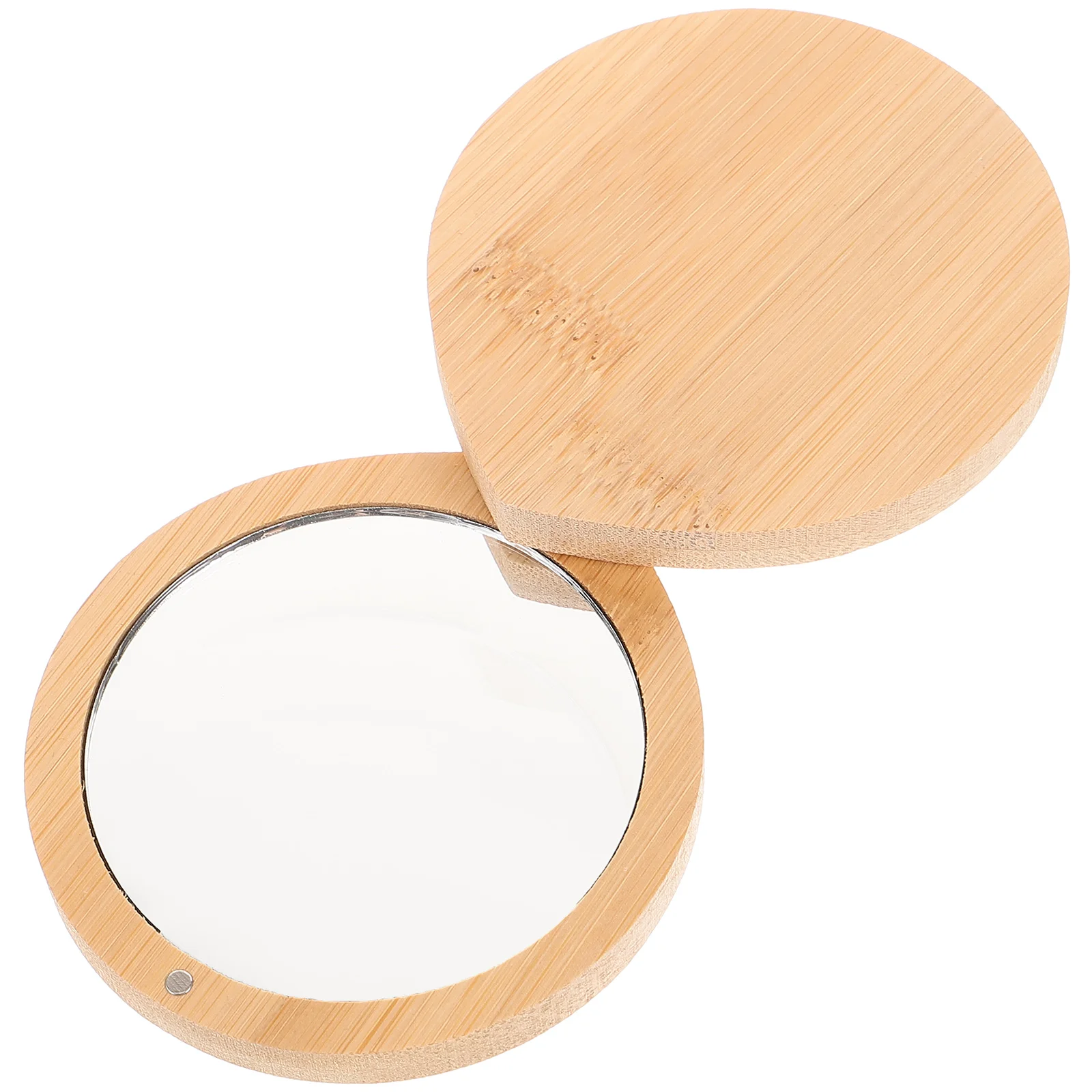

Handheld Makeup Mirror Bamboo Small Mini Travel Size Compact Pocket for Women Wallet