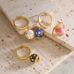 HECHENG, Hot Sale New Cute Simple Star Dangler Bell Ring Unique Opening Adjustable Statement Jewelry For Women Birthday Gifts