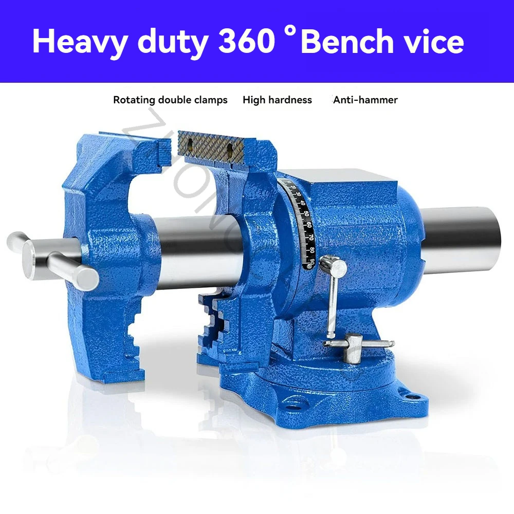 360 Rotary Table Vise Industrial Grade Double Jaw Table Vise Workbench Table Vise, Fixture