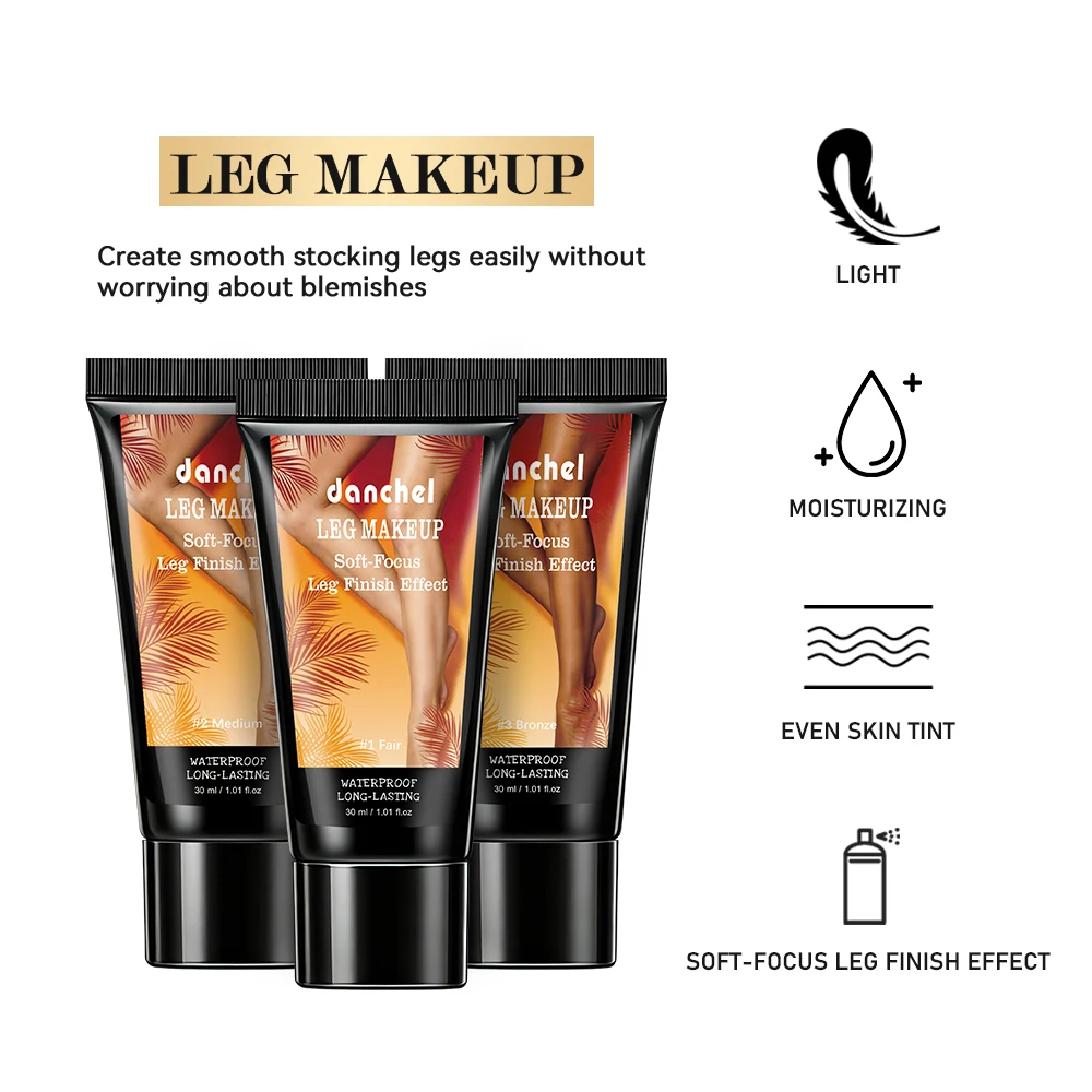 Leg Makeup Body Foundation Set Waterproof Long Lasting Luminous Setting Spray Soft Focus Smooth Body Shimmer Cosmetic Kit - view 2
