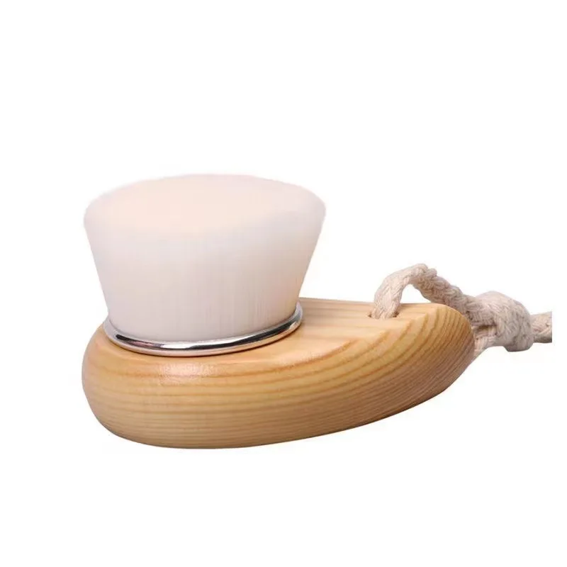 1pc Ultra Soft Bristled Wooden Handle Cleansing Brush Manual Facial Clean Pore Cleansing Face Washing Brush Tool