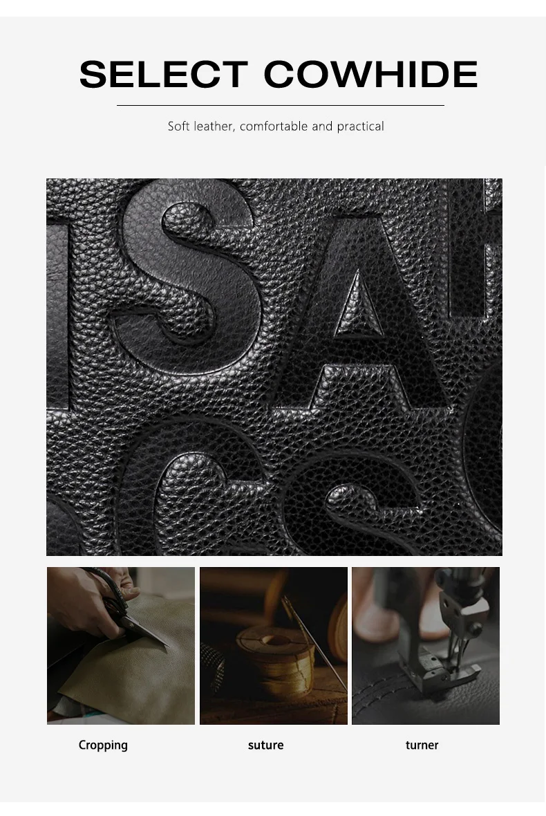 Schwarz-Rote Leder-Tragetasche für Damen mit Geprägtem Alphabet, Verstellbarem Riemen und Mehreren Taschen - Tägliche Crossbody-Shopper-Tasche – Detail 5