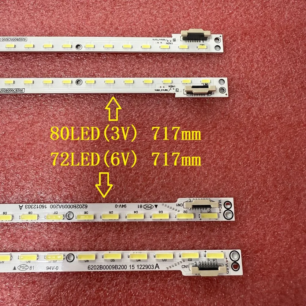 

2 шт./комплект, светодиодная лента для подсветки Sharp LCD-6553A Panasonic TX-65EX700B 6202B0009A200 6202B0009B200 V650DJ4-KS5 VLED_2 VLED_1