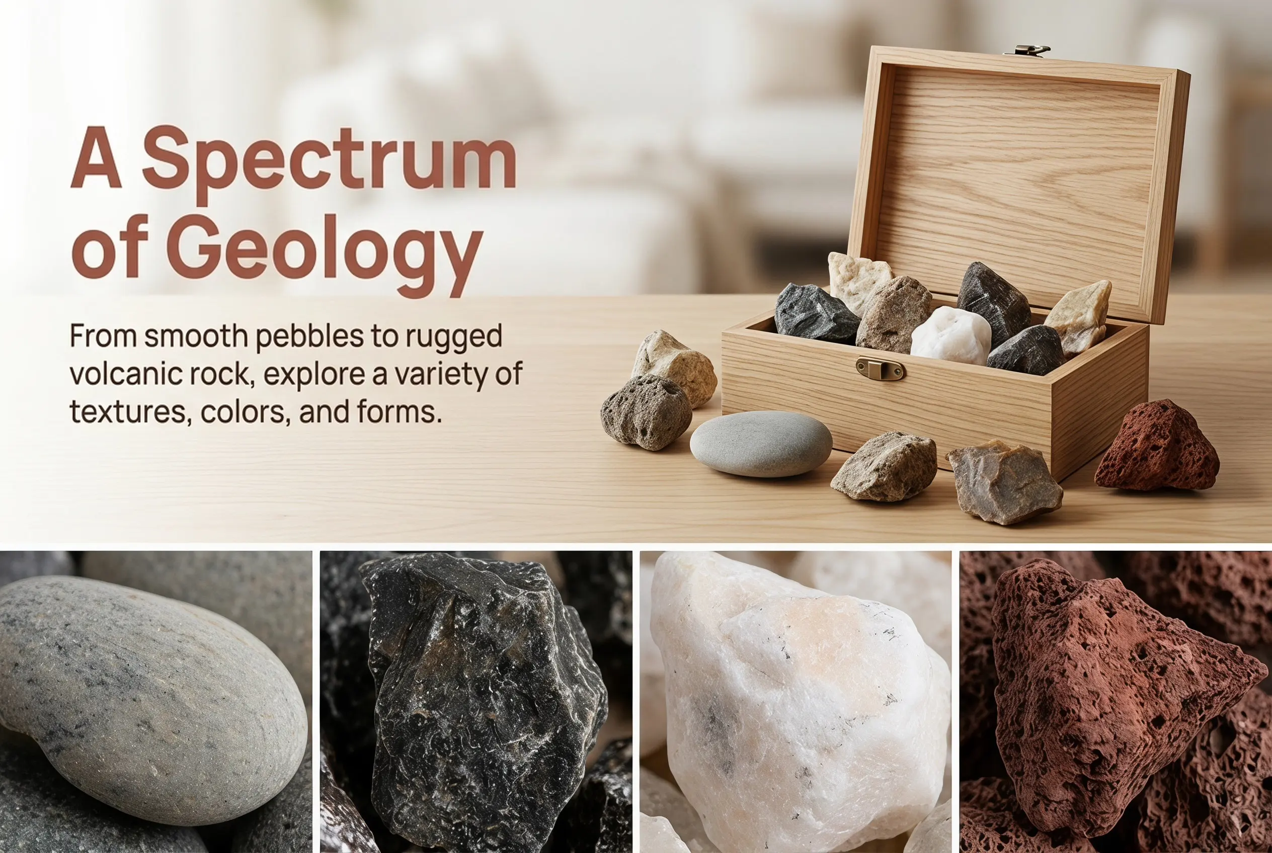Rock and Mineral Collection Set Geology Specimen Box for Classroom Science Teaching Field Testing and Learning