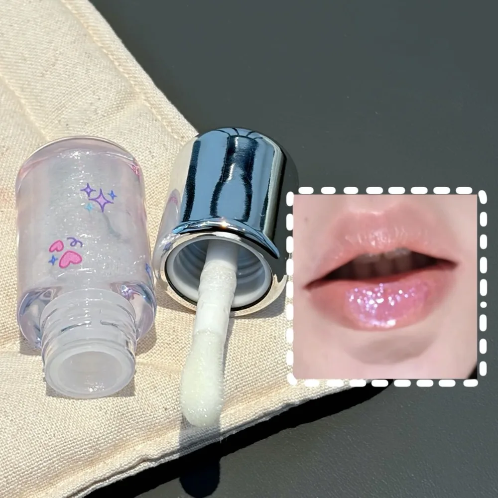 Baby Blue Sparkling Lip Gloss Fine Flash Water-glossy Pouty Lips Moisturizing Lipstick Water Gloss Liquid Lipstick Korean Makeup - view 3