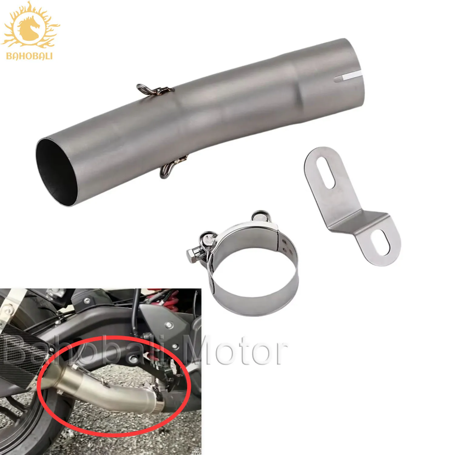 For VOGE 300DS 800 Rally 2020 - 2025 2026 Motorcycle Exhaust Modify Middle Link Pipe Connect 51mm Muffler Esacpe Moto
