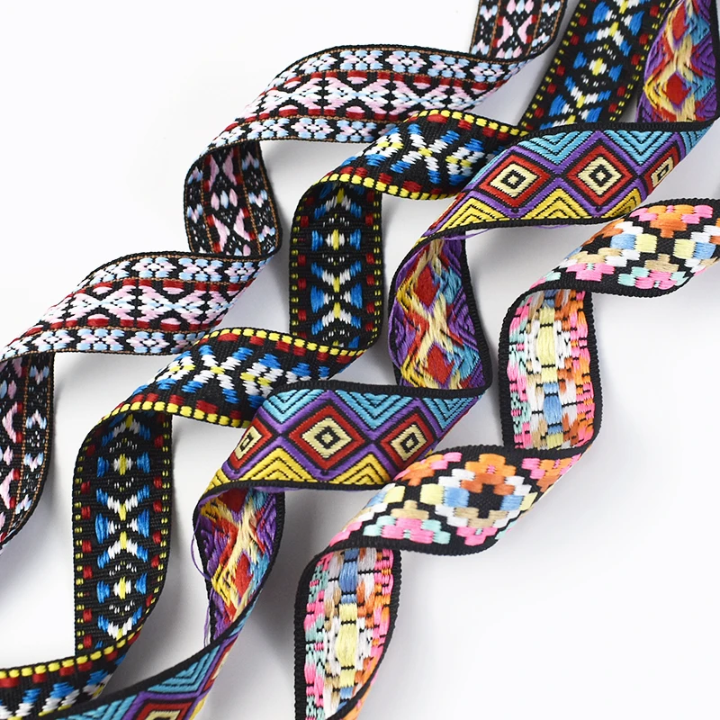 

2-10M 22/25mm Jacquard Webbing Straps Ethnic Belt Sling for Bag Strap Garment Decor Waistband Ribbon Band DIY Sewing Accessories