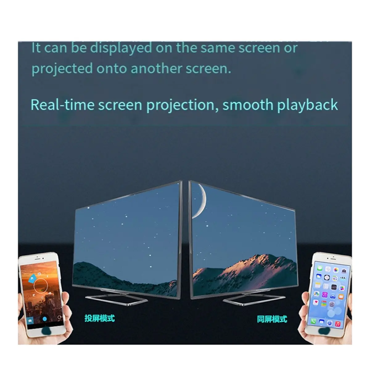M9 Same Screen Device Wireless WiFi Display Supports 1080P -Compatible for Smartphones Smooth HD Games