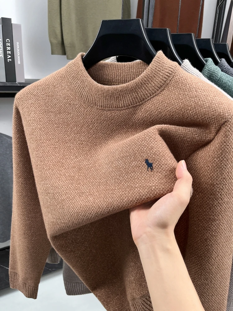 Luxury trend brand knitted men's pullover pony embroidery high-end comfort round neck new style designer fashion Paul sweater
