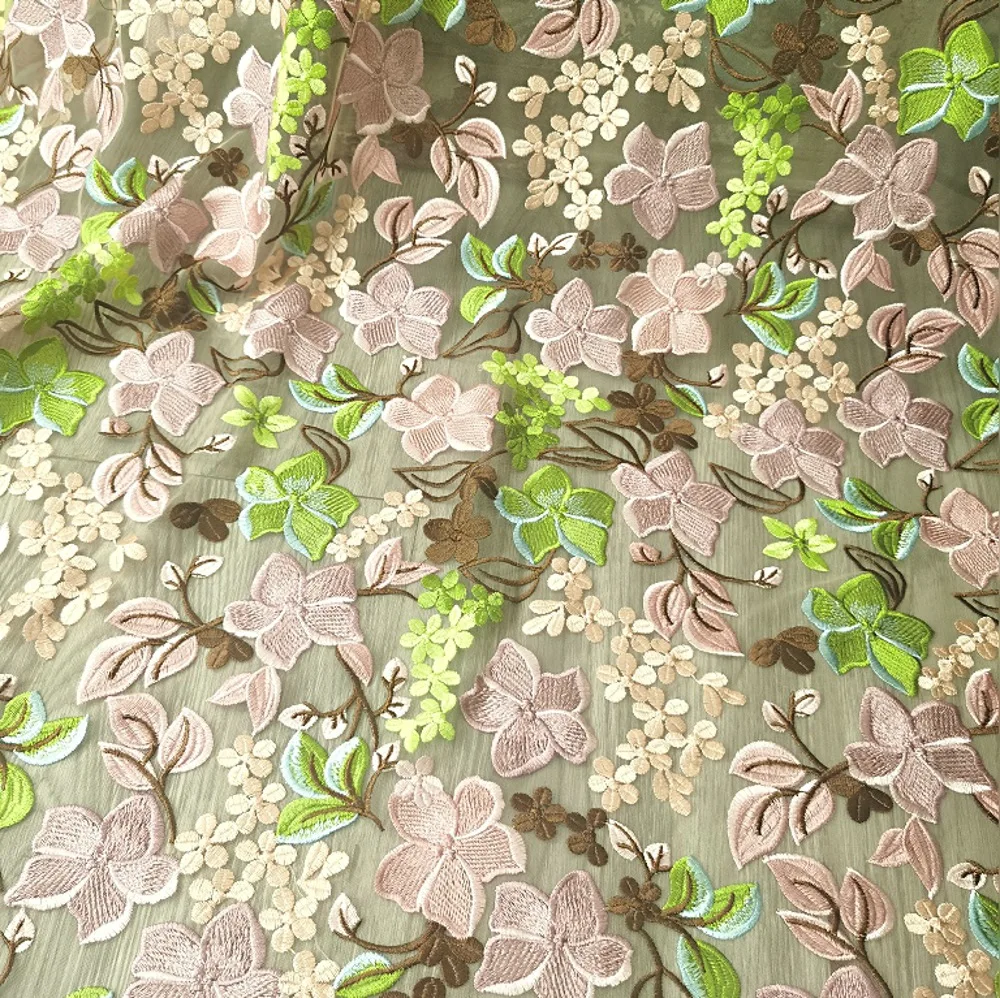 

Многоцветное трехмерное вечернее платье, сетчатая кружевная ткань с вышивкой