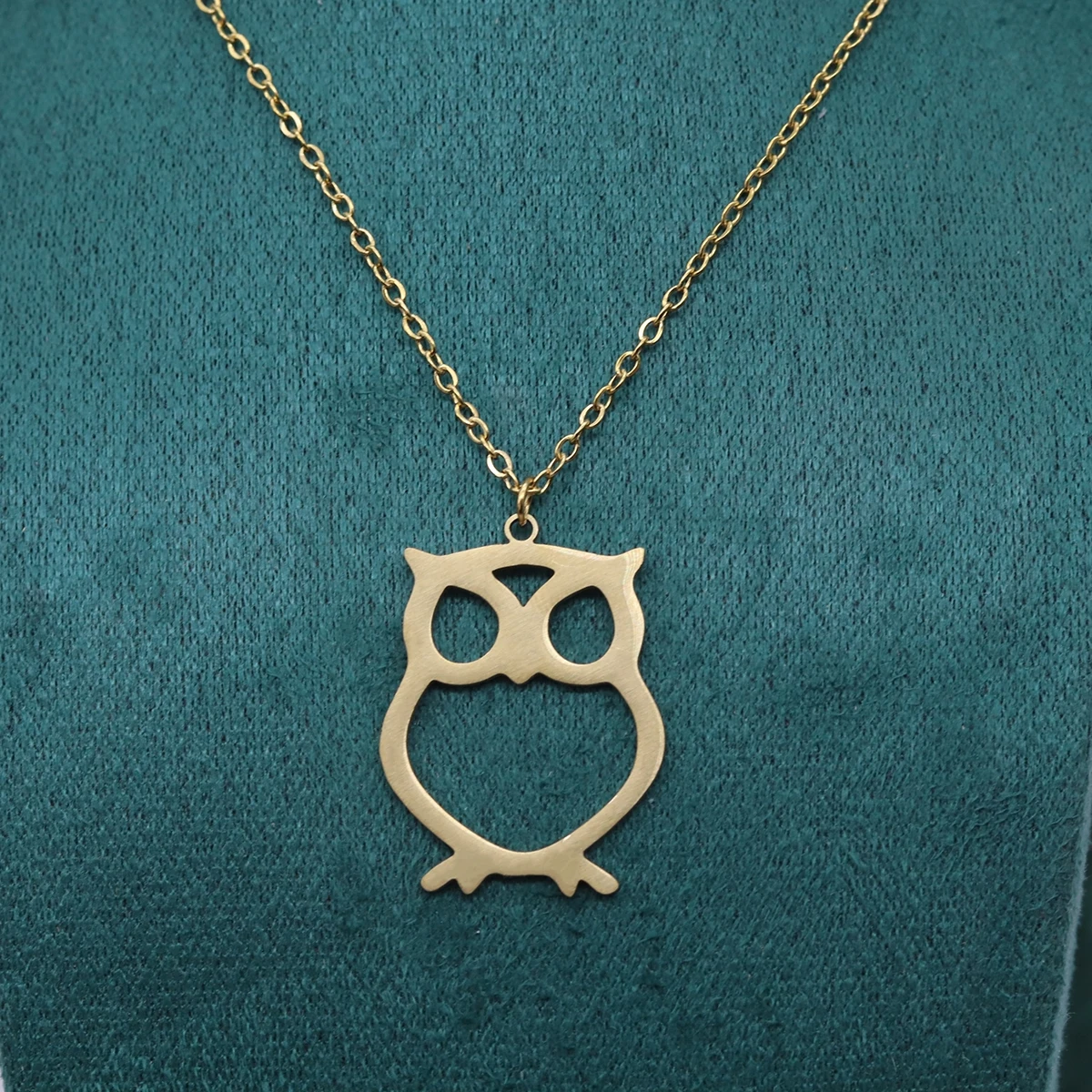 Kinitial Cute Owl Pendant Necklace For Women Stainless Steel Animal Necklaces Choker Fashion Jewelry collier