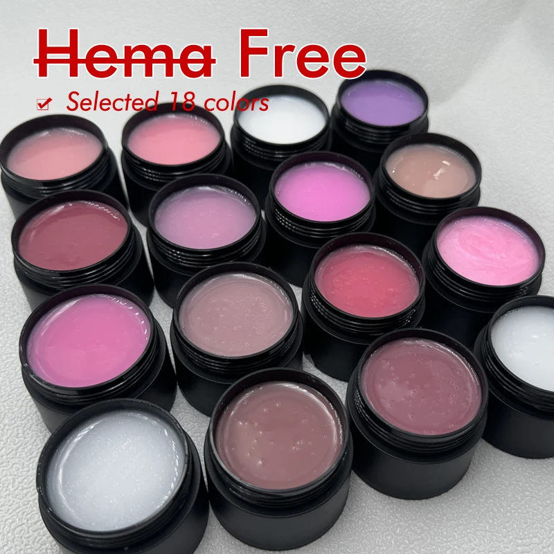 15ML Hema Free Extension Nail Gel Self-leveling Builder Construct Hard Gel Nude Milk White Semi Permanent Nail Art Manicure Gels