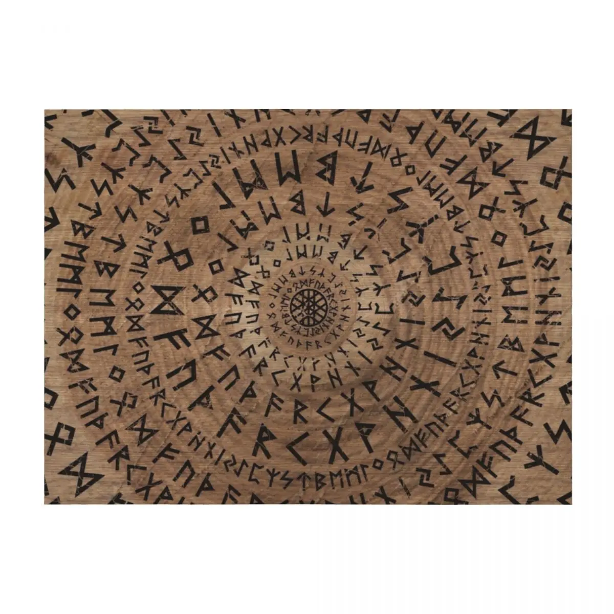 

Elder Futhark Circular Composition Throw Blanket Single Bed linens Luxury Throw Multi-Purpose Blankets