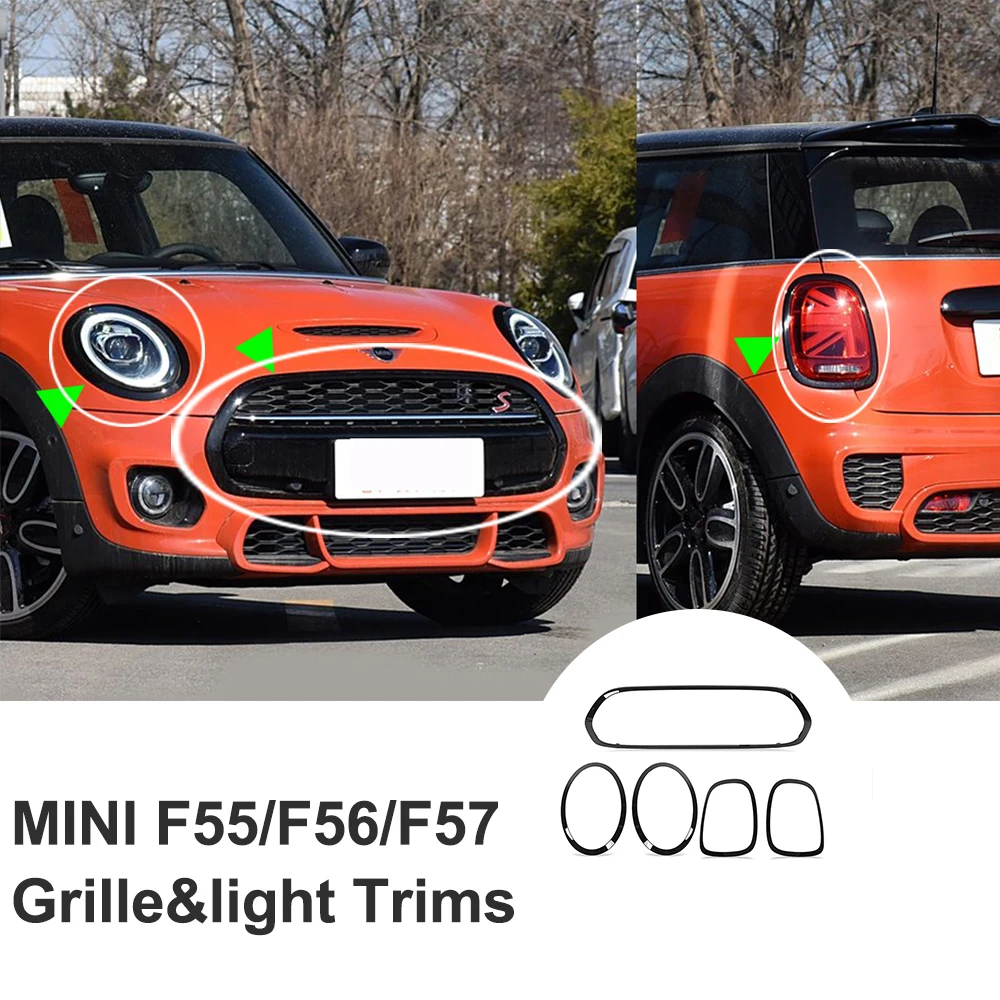 Headlight Taillight Grille Surround Cover Trims Replacement For MINI F55 F56 F57 One Cooper S JCW 2014-2021Y