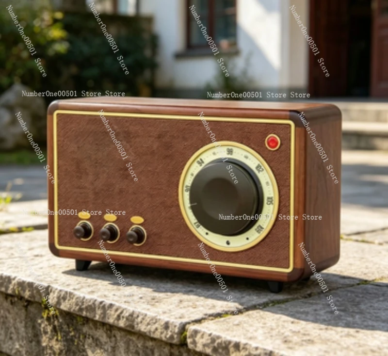 

Винтажная настольная аудиосистема Hi-Fi с FM-радио и Bluetooth-колонкой в деревянном корпусе из орехового дерева