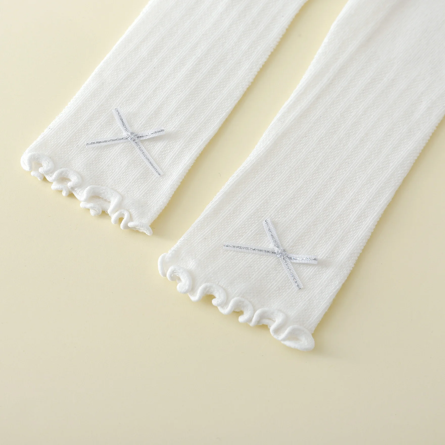 Summer Thin Mesh Infant Princess Tights Baby Girls Solid Colour Bow Nine Point Pantyhose Newborn Cotton Soft Leggings 0-24Months