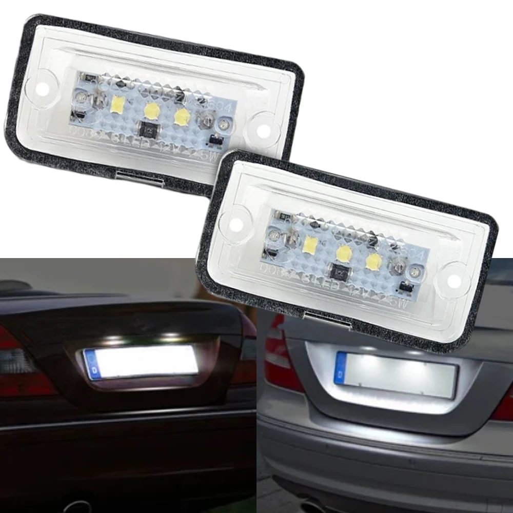 

2pcs LED License Plate Lights For Benz C-Class W203 Limo CLK-Class C209 W209 Coupe A209 Cabriolet A2308200166 A2308200256