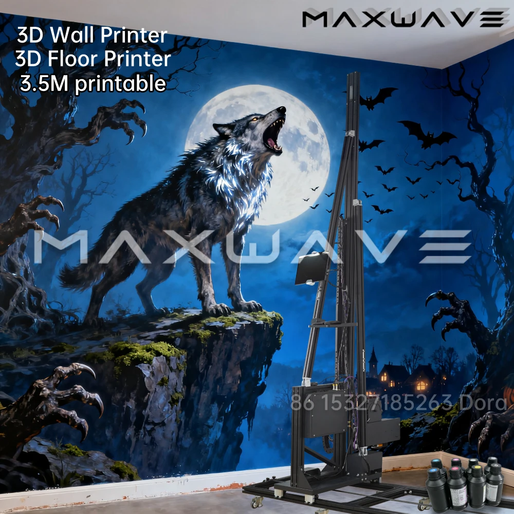 2-in-1 Wall and Floor Printer Wall Printer | Multi-Surface Compatibility | UV Inkjet Printer with DX7 DX10 I1600U I3200U