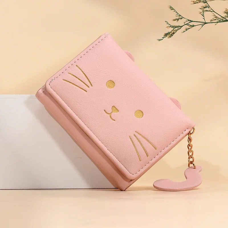 Nieuwe Koreaanse Kleine Portemonnee Vrouwen Korte Portemonnee Voor Meisjes Student Cartoon Portemonnee Id Creditcard Houder Copin Pouch Schattige Portemonnee