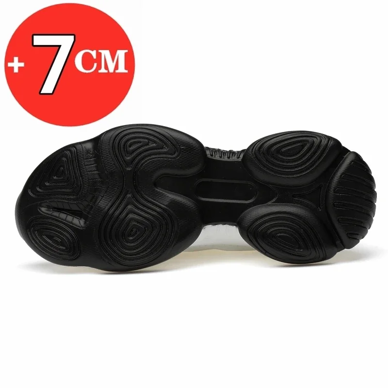 Summer Breathable Sneakers Men Elevator Shoes Height Increase For Men Casual Insole 7cm Sport Shoes Man Shoes Taller