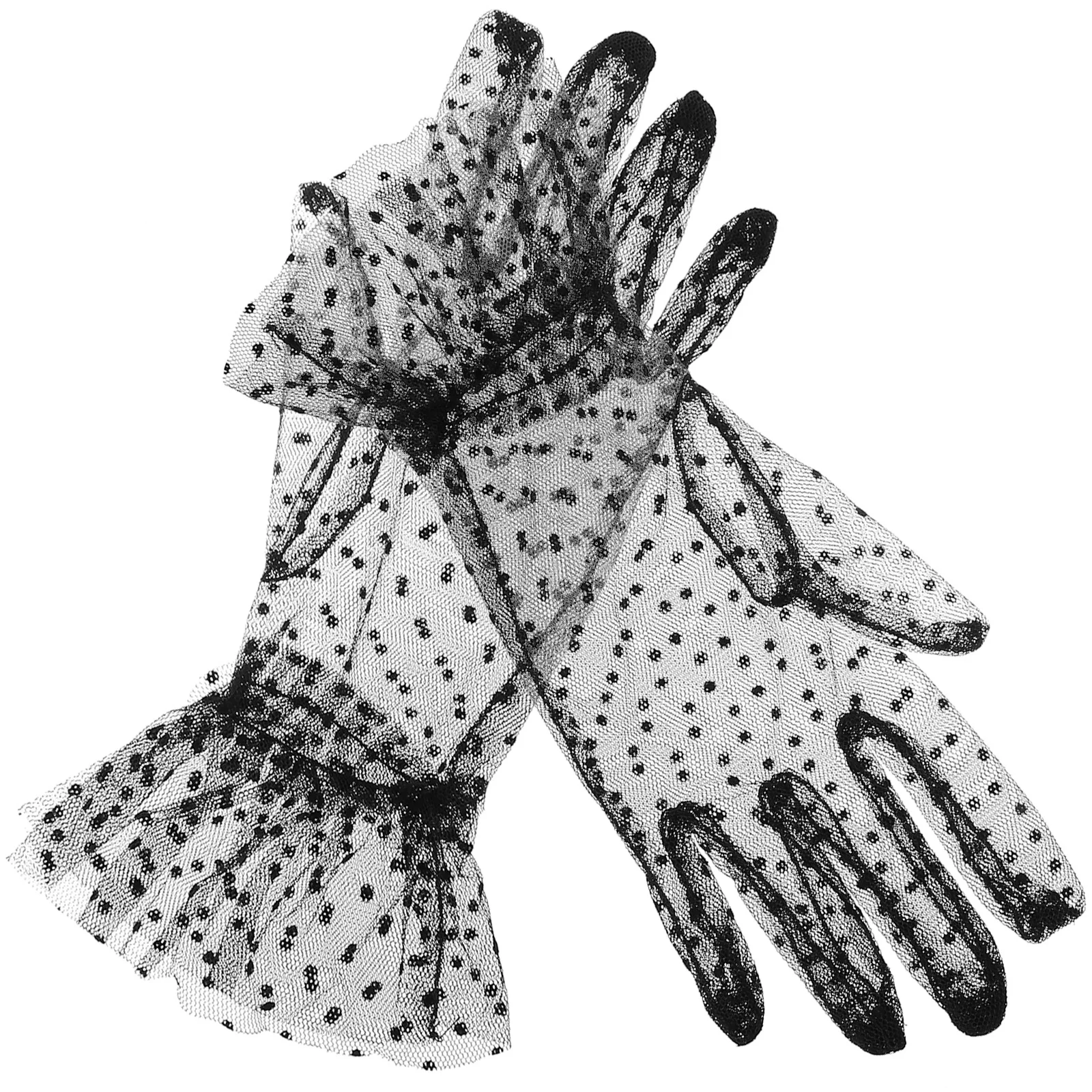 

1Pair Wedding Short Lace Gloves Women Party Prom Cocktail Breathable Soft Elegant Short Gloves Prom Accessories