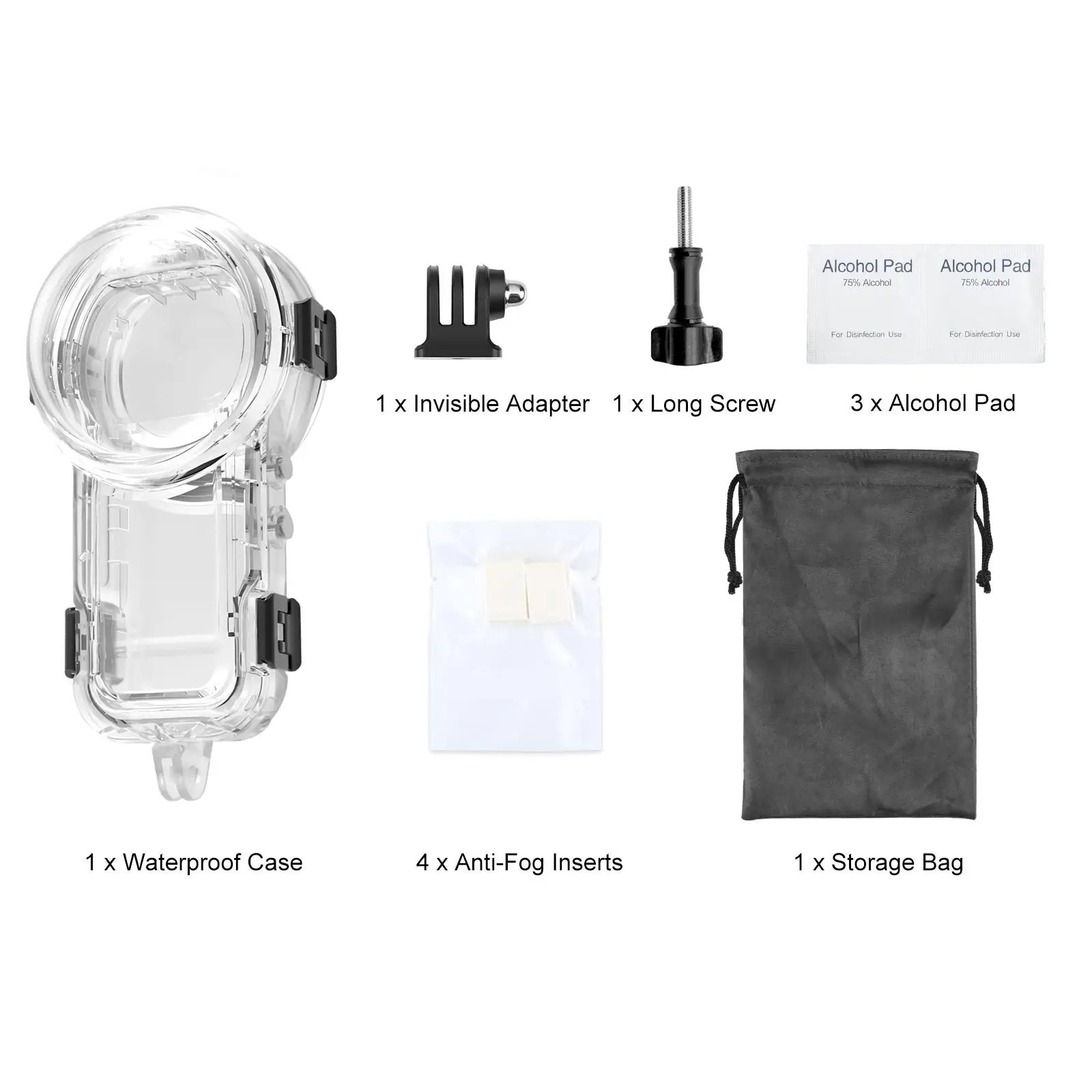 PULUZ waterdichte duikkoffer voor Insta360 X5 sport camera, 60m onderwater verzegelde waterdichte behuizing onzichtbare transparante schaal