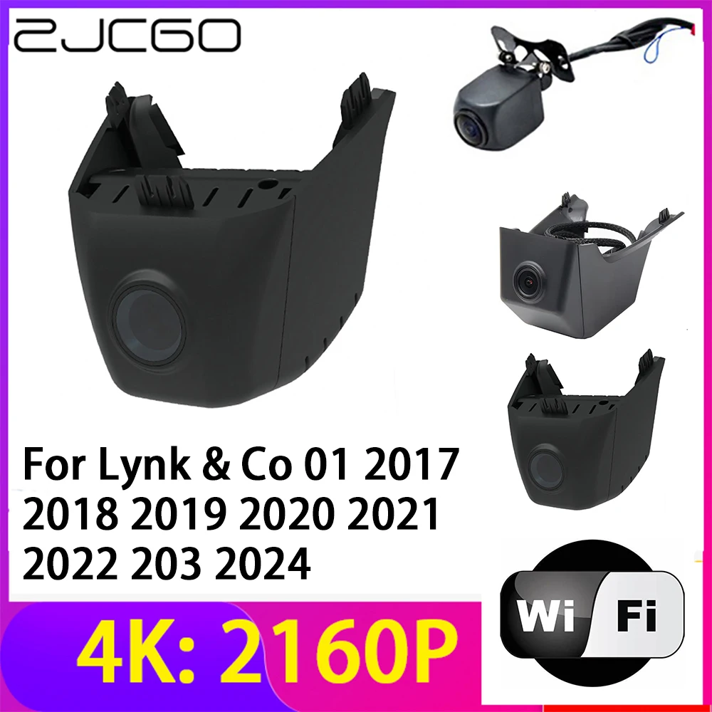 ZJCGO 4K 2160P Dash Cam Car DVR Camera 2 Lens Recorder Wifi Night Vision for Lynk & Co 01 2017~2024