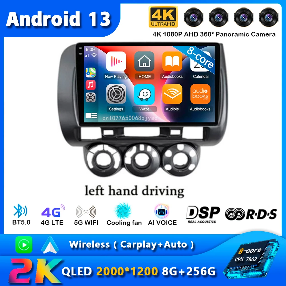 

Автомагнитола на Android 13 для Honda Fit Jazz City, мультимедийный проигрыватель с GPS-навигацией, стерео, Wi-Fi и 4G видео для Honda Fit Jazz City 2002 2003 2004 - 2007