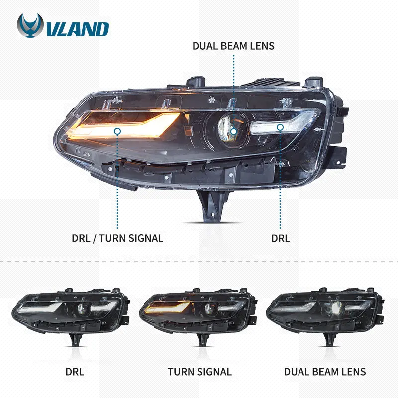 VLAND Full LED Headlights for Chevrolet Camaro 2019-up 1LS/1LT/2LT/3LT/LT1 2Door RWD Coupe and Convertible