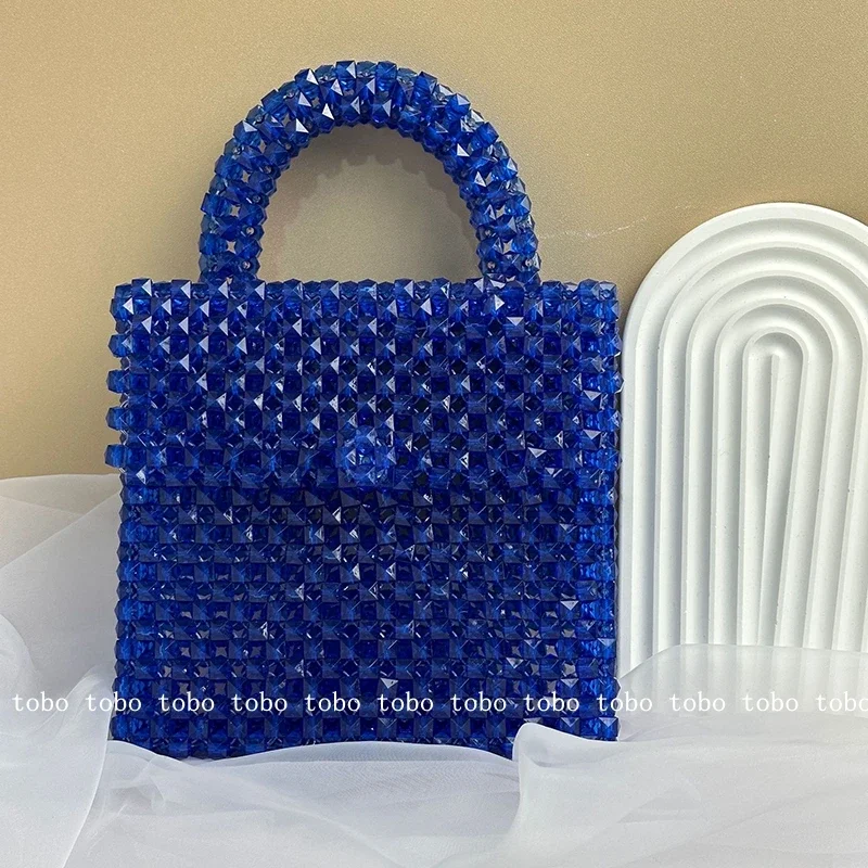 

Fashion Exquisite Shopping Box Totes Bags Female Beading Handmade Handbag for Women 2023 Party Dinner Valentine's Day