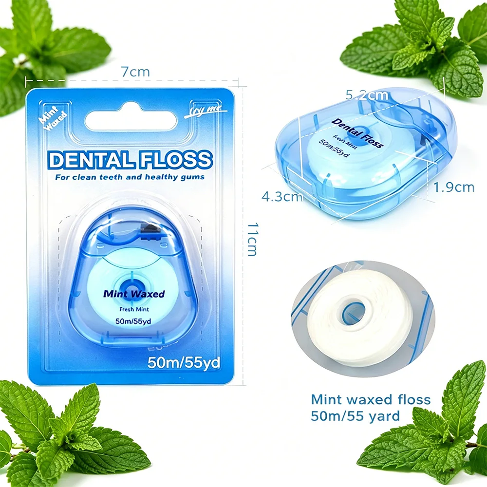 Mint Flavored Dental Floss Roll 1/3/7 Pack, Smooth Interdental Cleaner, Travel & Home Oral Hygiene Supplies