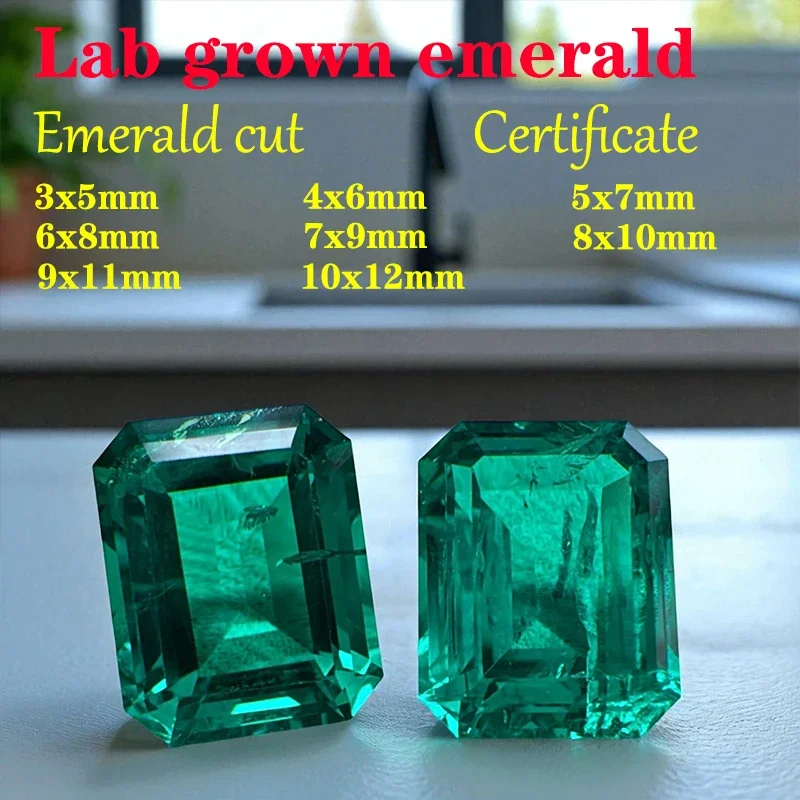 

emerald Cut Lab Grown Columbia Emerald Natural color for DIY Jewelry Making Materials with Certificate Factory Wholesale price