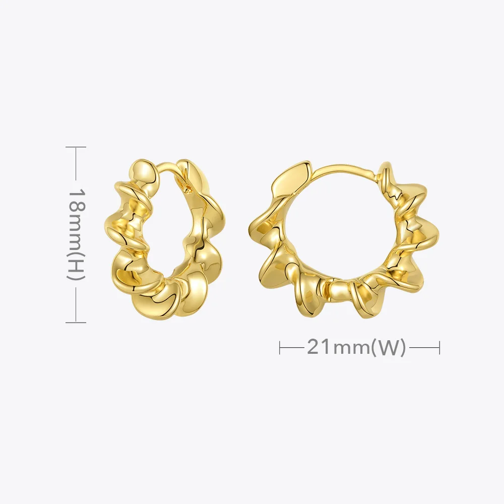 ENFASHION Sun Flower Hoop Earrings For Women Gold Color Curved Sculptural Hoops Earings Fashion Jewelry Gifts Kolczyki E201198