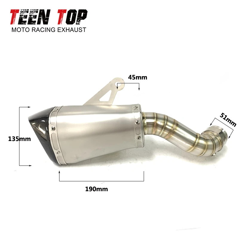 Z900 Motocycle Exhaust Muffler For Kawasaki Z 900 2017-2022 Slip-on Exhaust Connect To Stock Header Stainless Silencieux Moto