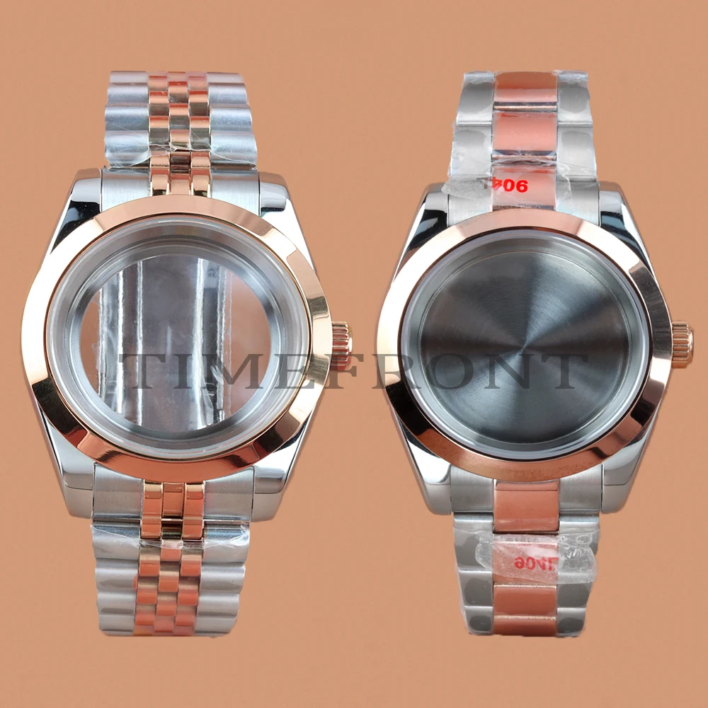 

Rose silver 36mm/39mm NH35 High Quality Watch Case Waterproof Sapphire Glass For Datejust Seiko NH35 NH36 Movement 28.5mm Dial
