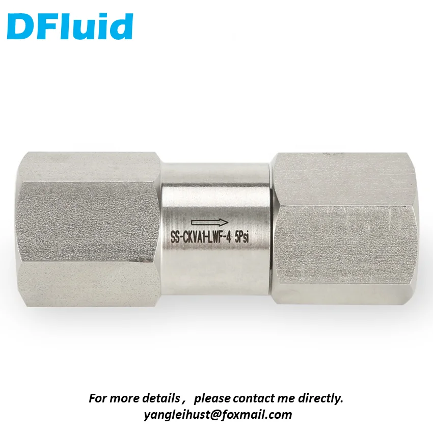 Stainless Steel 316 CHECK VALVE 3000 psig Non-return One-way Female NPT Male NPT 1/4\