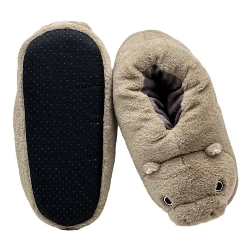 Animal Slippers For Women Plush Anti-Skid Sole Winter Furry Pygmy Warm Slippers Average Size Plush Slippers Casual Shoes House