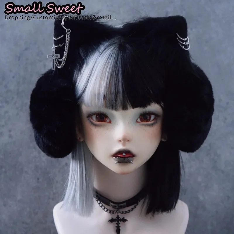 Harajuku Punk Cross Warmer Muff Ear Cover Fold Headband Gothic Women's Lolita Women Plush Cat Ear Warm Earmuffs Accessories