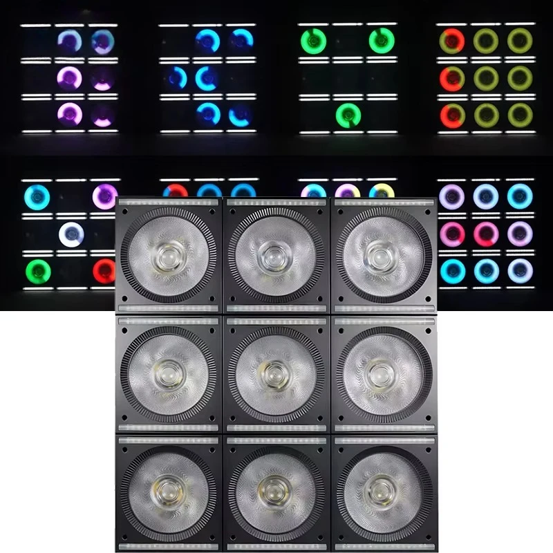 High Bright RGBW Led Par Light 3x3 Matrix 9x50W Array Led Square Stage Lights Equipment Professional for Disco Party