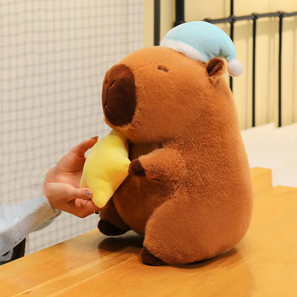 

Sleep Hat Goodnight Capybara Doll Star Stuffed Capybara Plush Toy Ins Cartoon Capybara Fluffty Doll Children Gift