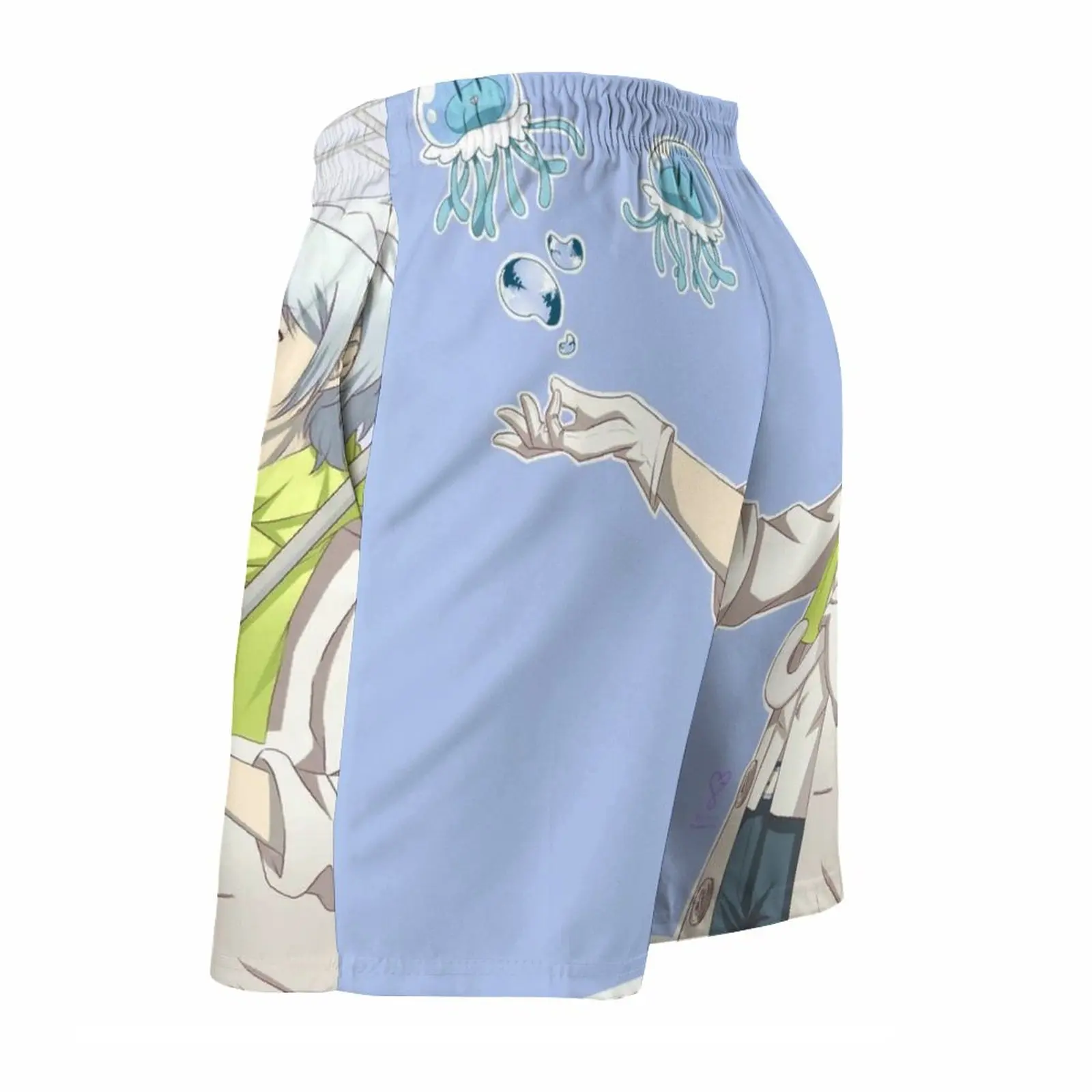 Watching The Jellyfishes-Dmmd Clear Men's Beach Shorts Swim Trunks With Pockets Mesh Lining Surfing Dramatical Murder Dmmd