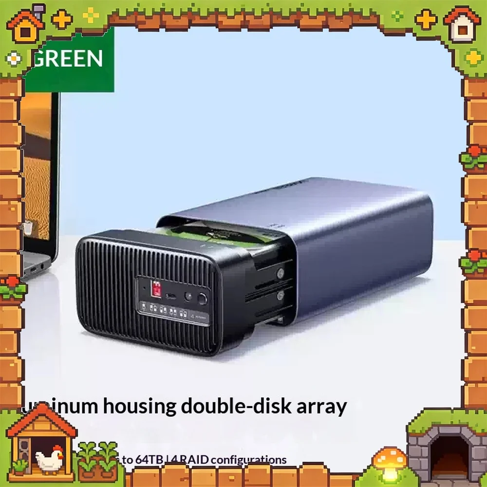 UGREEN 15973 Dual Bay RAID Hard Drive Enclosure SATA HDD Storage Docking Station Cooling Fan for PC