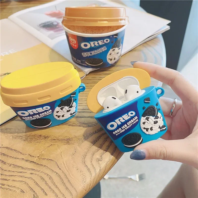 For Airpods Case,Oren Chocolate Ice Cream Cup Protective Silicone Earphone Cover For Airpods Pro 2 Case For Kis Boys Funda