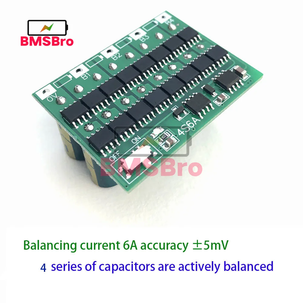 BMS 4S 6A Active Balancer Equalizer Li-ion Lithium Lifepo4 Battery Balance Energy Transfer Board for Battery Cell Packs