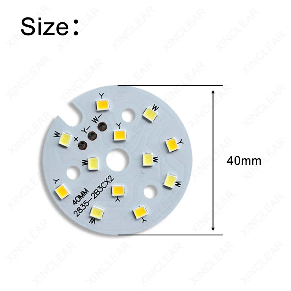 10pcs High Bright LED Light Board 3W Warm White 9-11V Two Color SMD COB 2835 Lamp Beads Dia 40mm PCB For DIY Spotlight Downlight