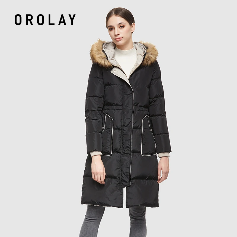 

Orolay Women's Winter Casual Down Coat with Removable Fur Hood